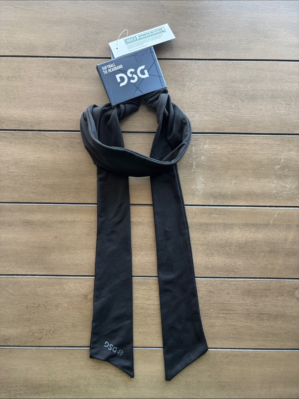 DSG Black Softball Tie Headband - Sports Headband